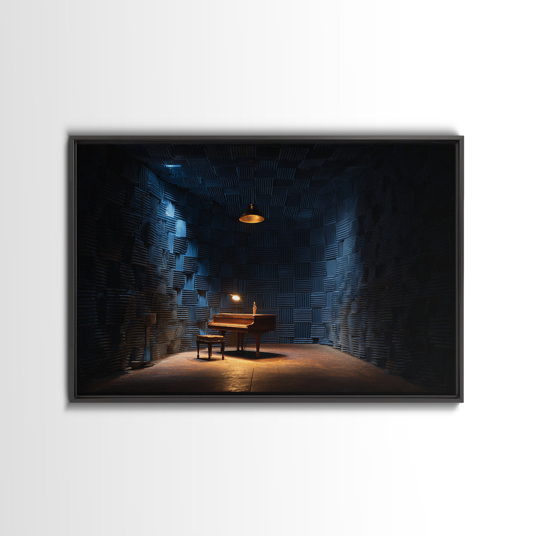 Soundproof Foam Pattern Transformed into Art Framed Canvas Print, Music Studio Art, Room Decor, Studio Decor, Oil Painting, MSA-3x2-47