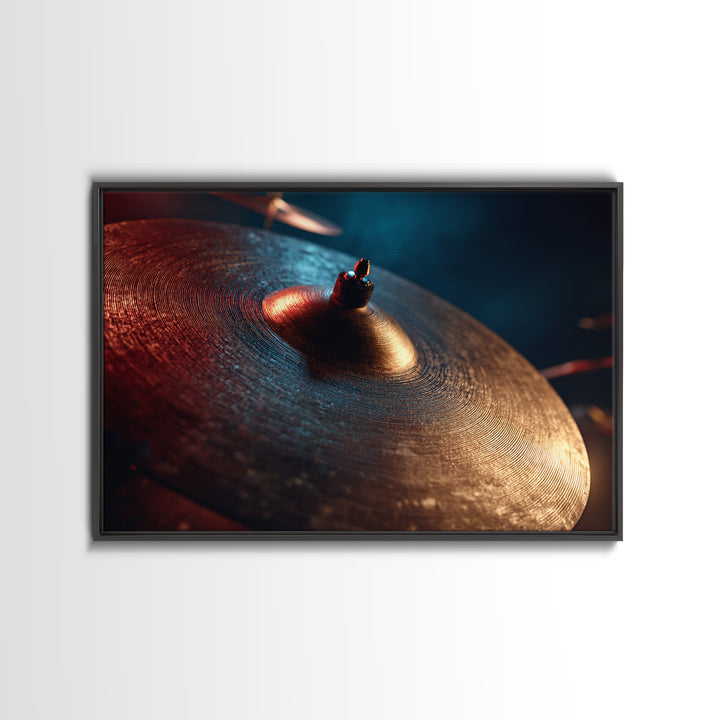 Gold Cymbal Closeup Canvas Print, Music Studio Art, Music Lover Gift, Studio Decor, Watercolor Art, Rhythm, Textured Painting, MSA-3x2-76