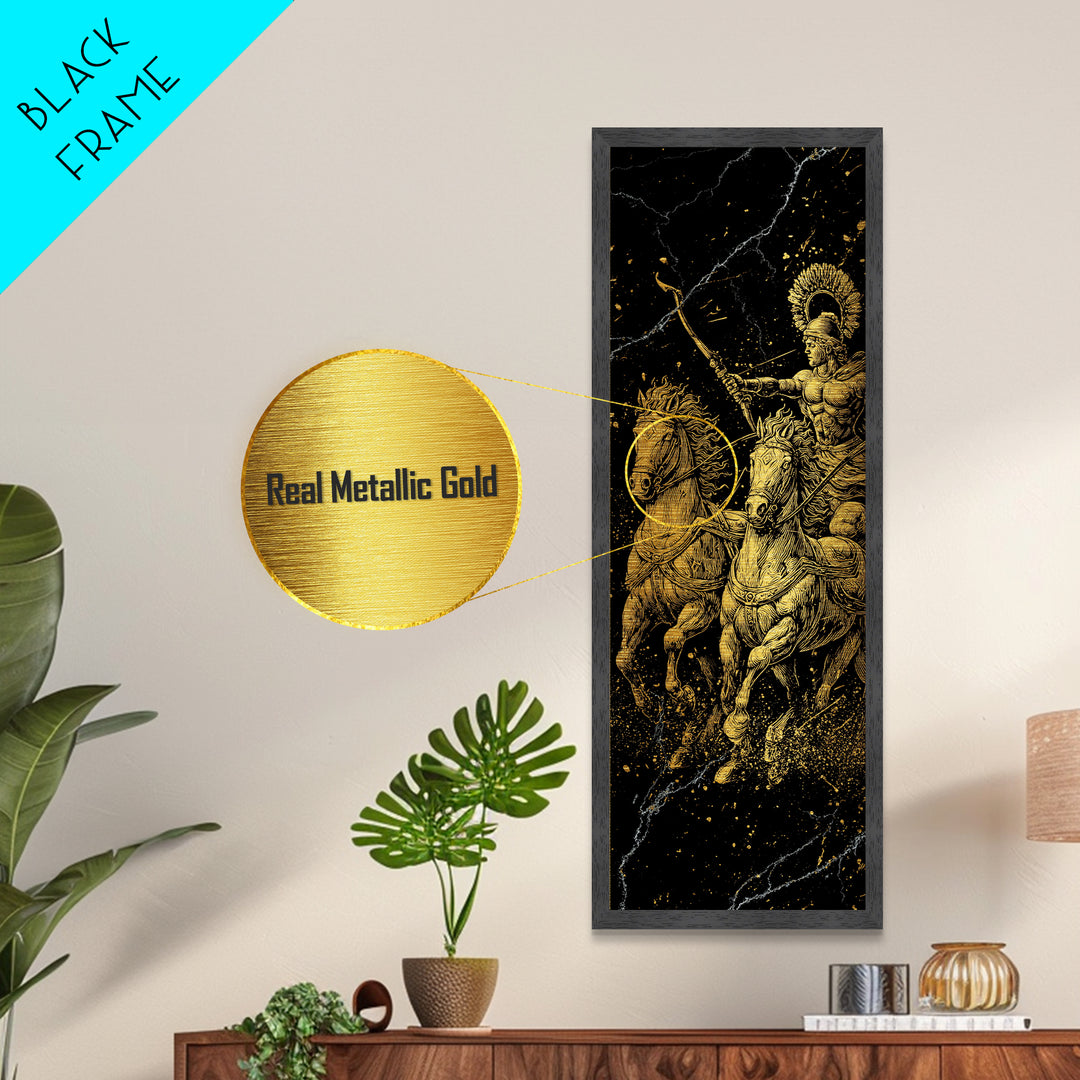 Roman Chariot - Roman Arena Art, Wood Framed Art, Metallic Gold Art, Metal Art, Metal Painting, Gold Metallic Wall Art, Manly Decor