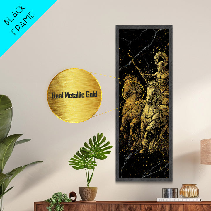 Roman Chariot - Roman Arena Art, Wood Framed Art, Metallic Gold Art, Metal Art, Metal Painting, Gold Metallic Wall Art, Manly Decor
