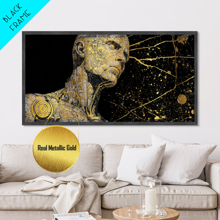 Metallic Gold Metal Print, Coeus God of Intelligence, Greek Mythology Wall Art, Ancient Greece Decor, Luxury Gold Foil Artwork