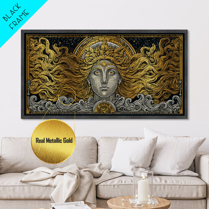 Helen of Troy Metallic Gold Art, Legendary Greek Beauty, Elegant Mythology Wall Decor, Timeless Classical Home Wall Artwork