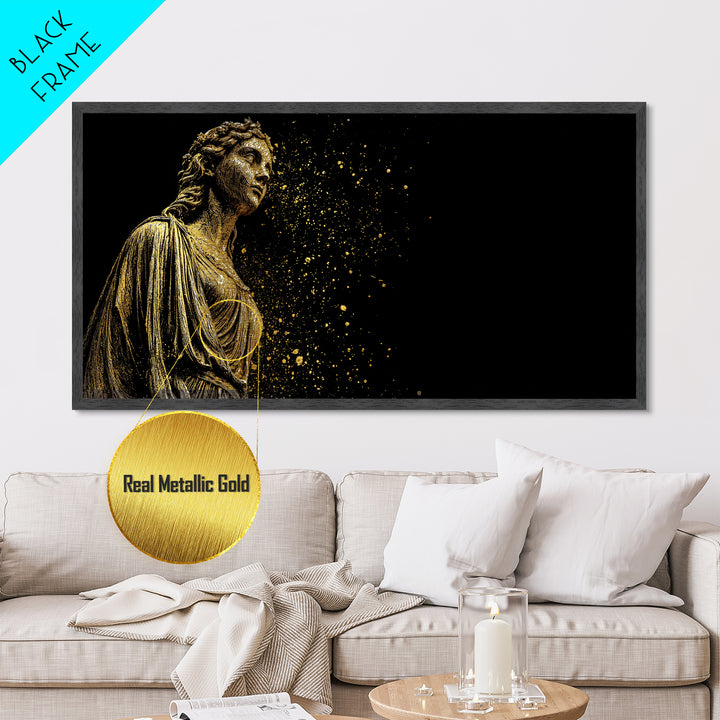 Helen of Troy Metallic Gold Art, Ancient Greek Mythology Figure, Elegant Classical Portrait, Legendary Beauty Wall Decor