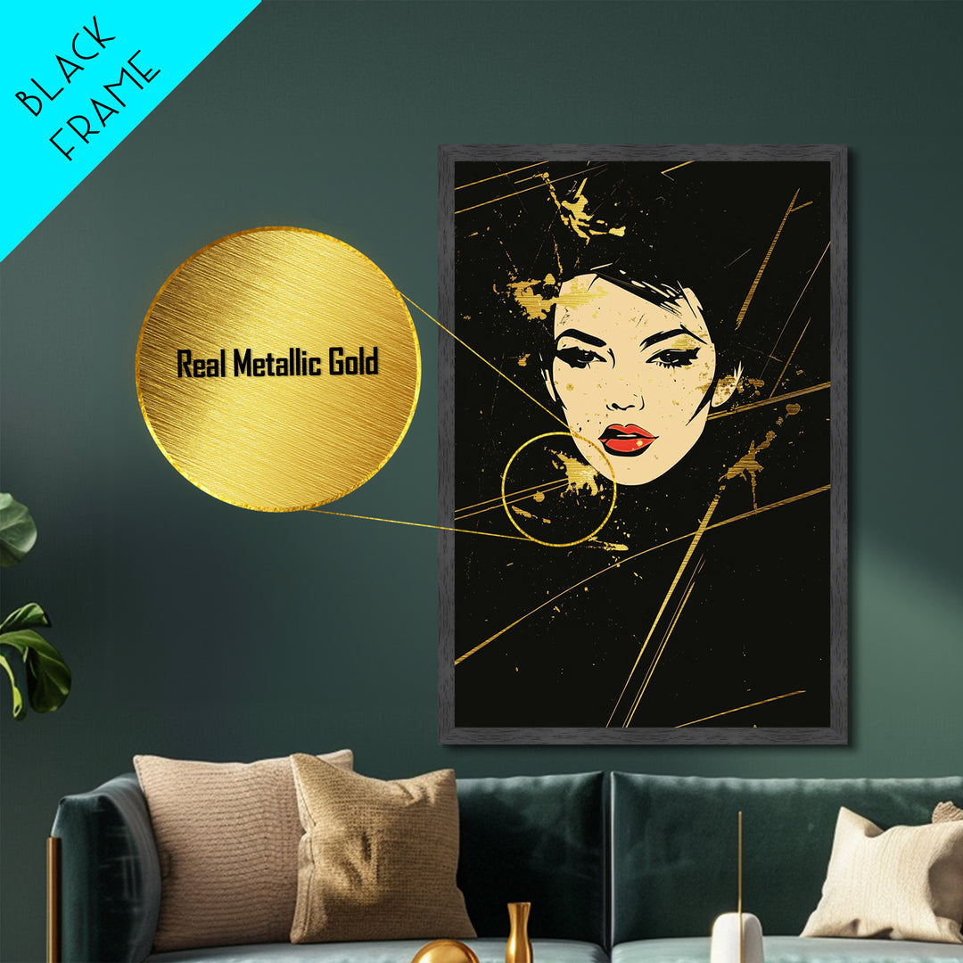 Witch’s Spell Metallic Gold Art, Gothic Halloween Potion Metal Art Wall Decor with Real Wood Frame