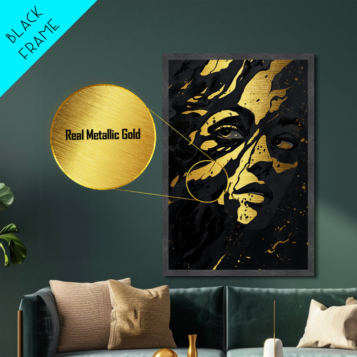 Ghosts Roasting Marshmallows by Fire, Halloween Metallic Gold Art, Metal Art with Real Wood Frame, Cute Spooky Wall Decor
