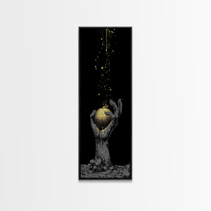 Golden Apple of Idunn Canvas Gold Art Canvas Art, Norse Mythology Viking Decor for Dad Gift or Office, in real wood frame