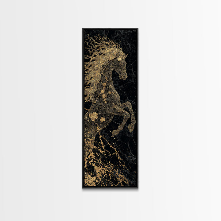 Norse Goddess Freyja Canvas Gold Art, Nordic Mythology Canvas Art for Dad Gift or Office Wall Decor, Elegant Viking Theme in Real Wood Frame