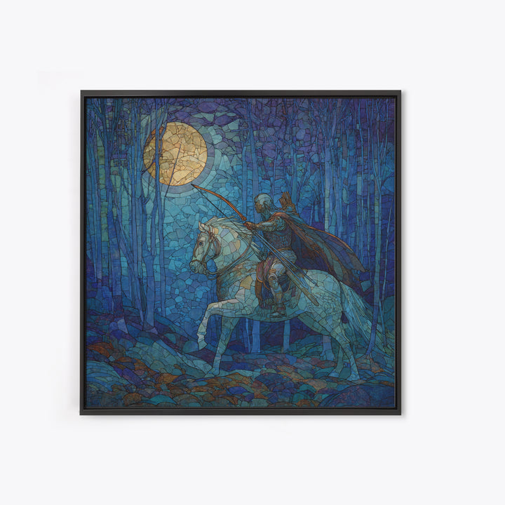 Centaur Archer in Misty Forest Framed Canvas Print, Mythological Art, Luxury Decor, Living Room Decor, Fine Art, Legend, MYT-1x1-40