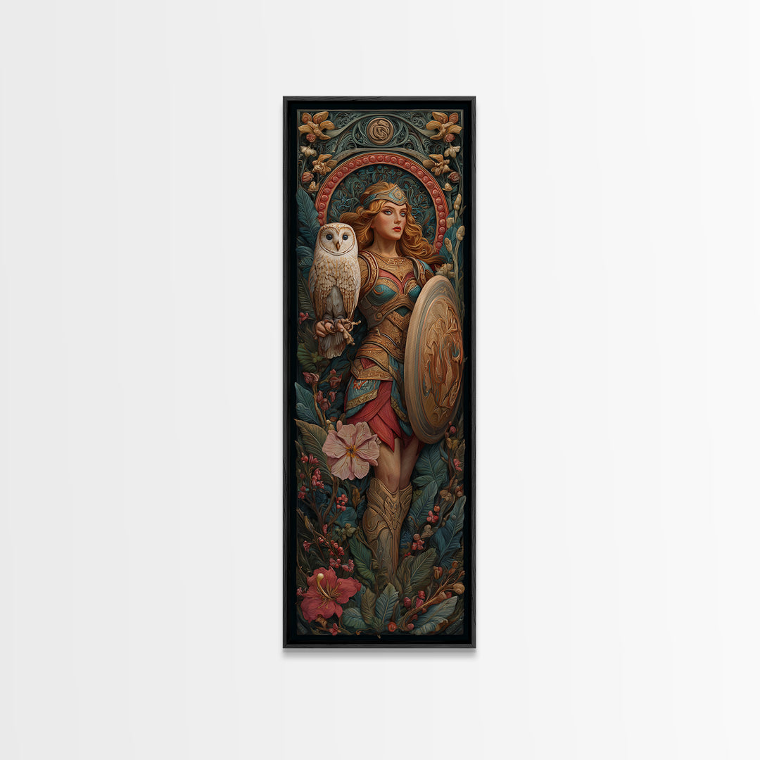 Athena Warrior Woman Canvas Print, Mythological Art, Downloadable Art, Living Room Decor, Fine Art, Legend, Luxury Decor, MYT-1x3-14