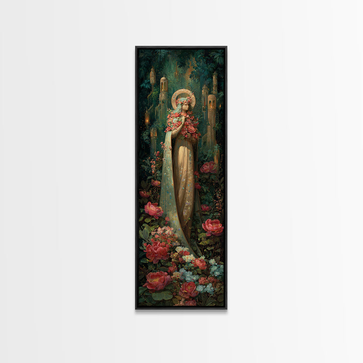 Ancient Goddess Statue Covered Canvas Print, Mythological Art, Art, Living Room Decor, Fine Art, Legend, Gothic Home Decor, MYT-1x3-60