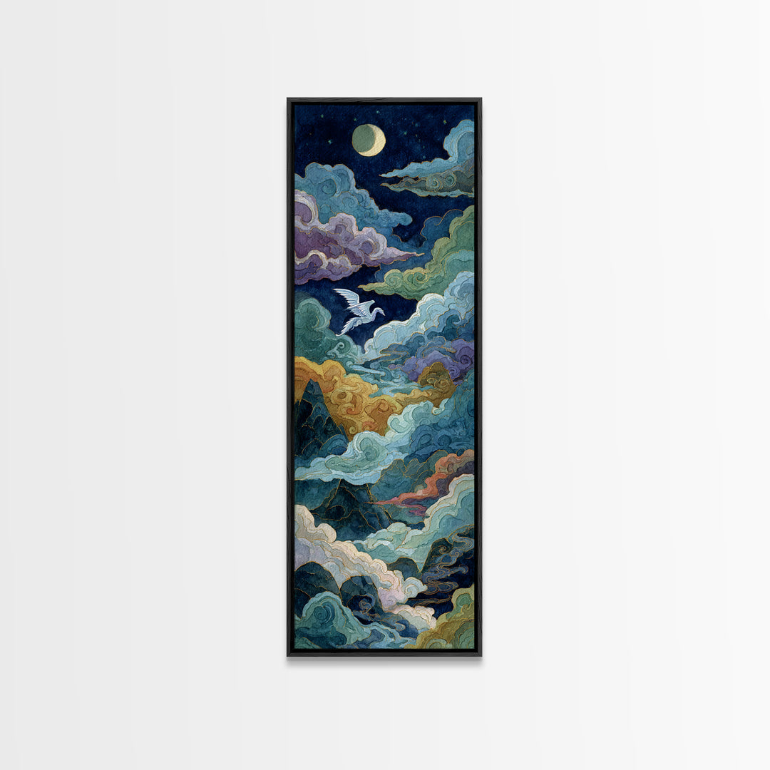 Pegasus Flying Above Cloud Kingdom Canvas Print, Mythological Art, Artwork, Living Room Decor, Legend, Gallery Wall Art, MYT-1x3-81