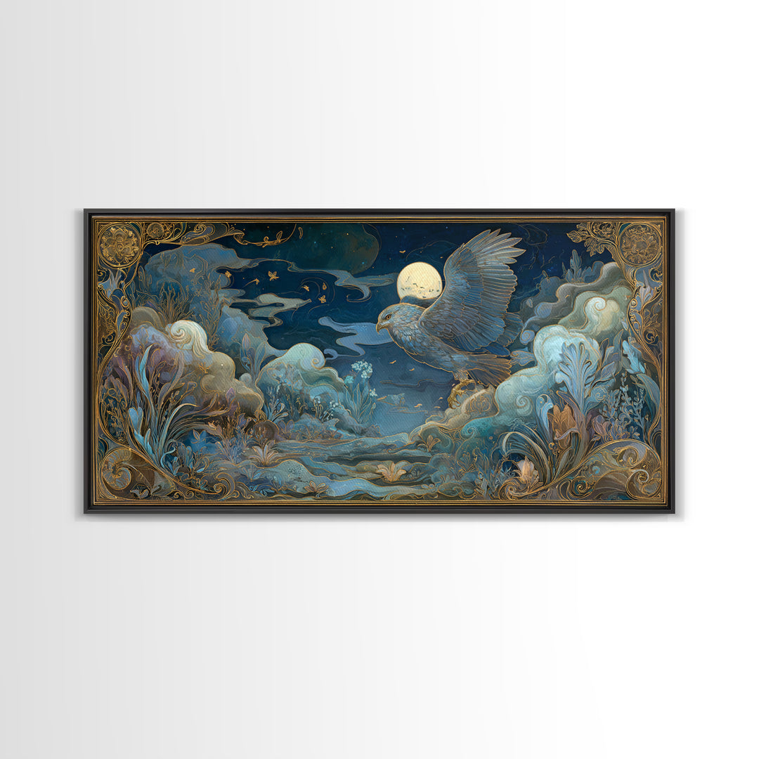 Zeus Eagle and Thundercloud Composition Framed Canvas Print, Mythological Art, Decor, Living Room Decor, Fine Art, Legend, MYT-2x1-43