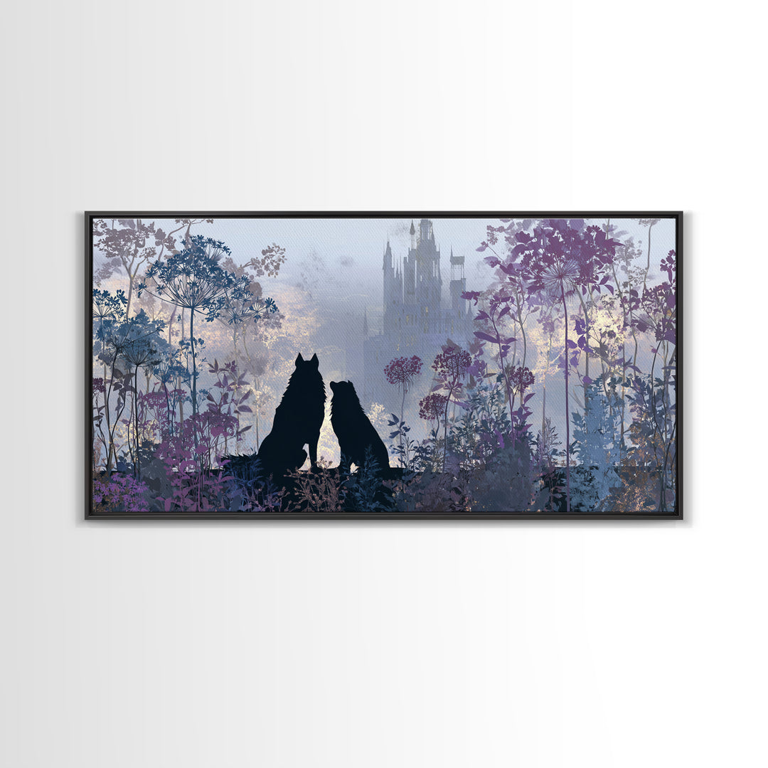 Hades and Cerberus Silhouette Canvas Print, Mythological Art, Wall Decor, Living Room Decor, Fine Art, Legend, Printable Art, MYT-2x1-52
