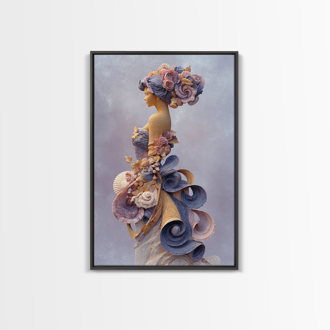 Roman Venus Figure Framed Canvas Print, Mythological Art, Statement Artwork, Living Room Decor, Fine Art, Legend, Wall Decor, MYT-2x3-2