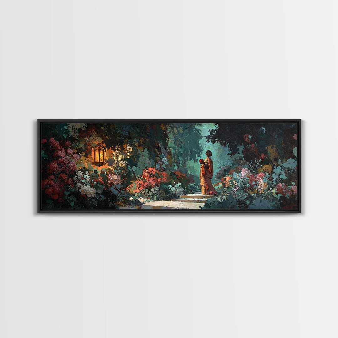 Persephone Holding Pomegranate Canvas Print, Mythological Art, Textured Painting, Living Room Decor, Fine Art, Legend, MYT-3x1-95