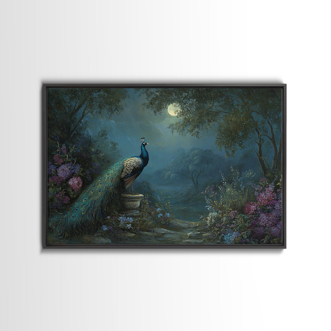 Hera Peacock Symbolism Framed Canvas Print, Mythological Art, Gothic Home Decor, Living Room Decor, Oil Painting, Legend, MYT-3x2-50