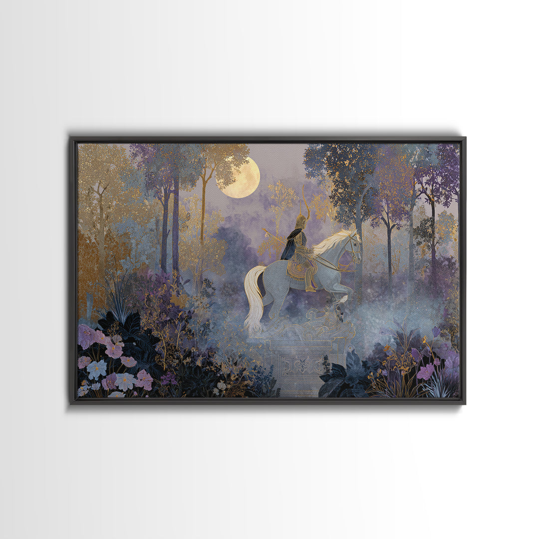 Centaur Archer in Misty Forest Canvas Print, Mythological Art, Gallery Decor, Living Room Decor, Oil Painting, Legend, MYT-3x2-68