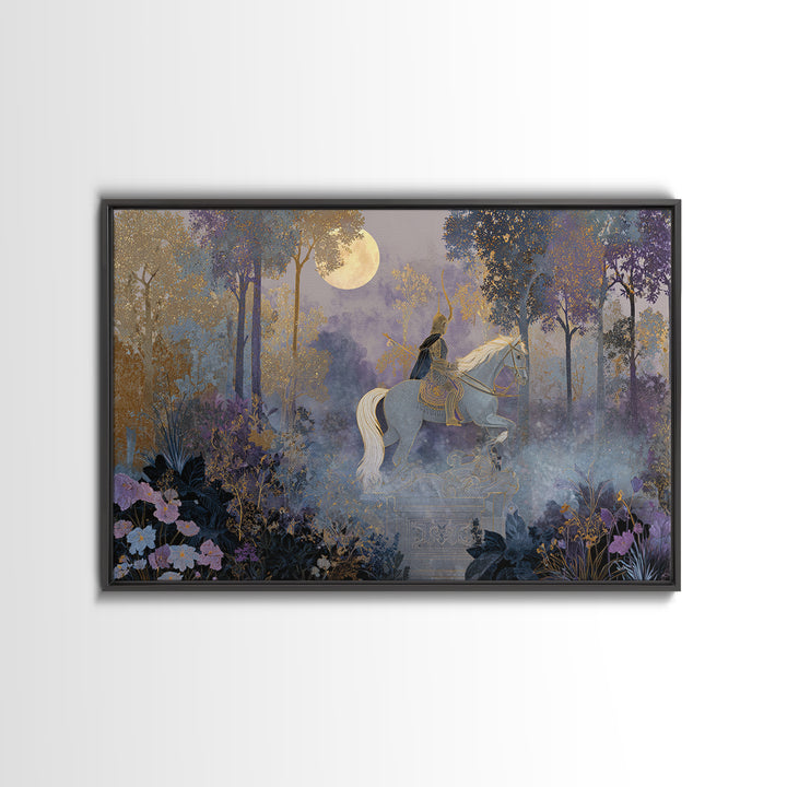 Centaur Archer in Misty Forest Canvas Print, Mythological Art, Gallery Decor, Living Room Decor, Oil Painting, Legend, MYT-3x2-68