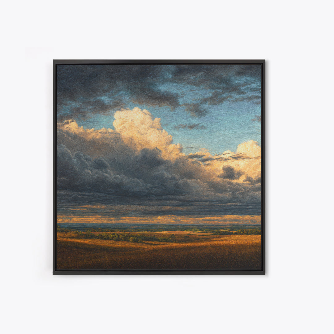 Storm Clouds over a Rolling Prairie Canvas Print, Nature Art, Mountain Wall Art, Living Room Decor, Fine Art, Nature, NAT-1x1-14