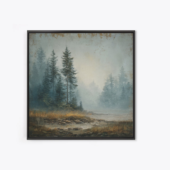 Moody Pine Forest Canvas Print, Nature Art, Digital Download Art, Living Room Decor, Fine Art, Nature, Luxury Decor, Art Print, NAT-1x1-17