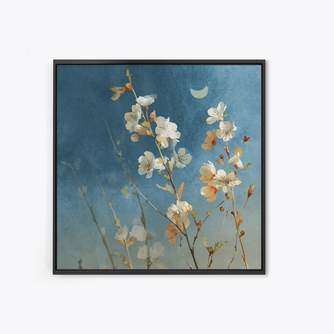 Wild Horses Running Near Mountain Ridge Framed Canvas Print, Nature Art, Landscape Art, Living Room Decor, Oil Painting, Nature, NAT-1x1-70