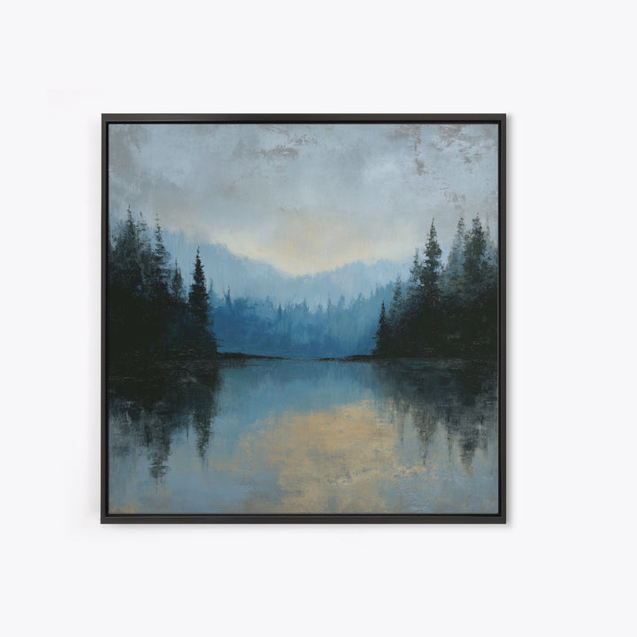 Misty Mountain Lake Canvas Print, Nature Art, Room Decor, Living Room Decor, Fine Art, Nature, Wall Hangings, Original Painting, NAT-1x1-77