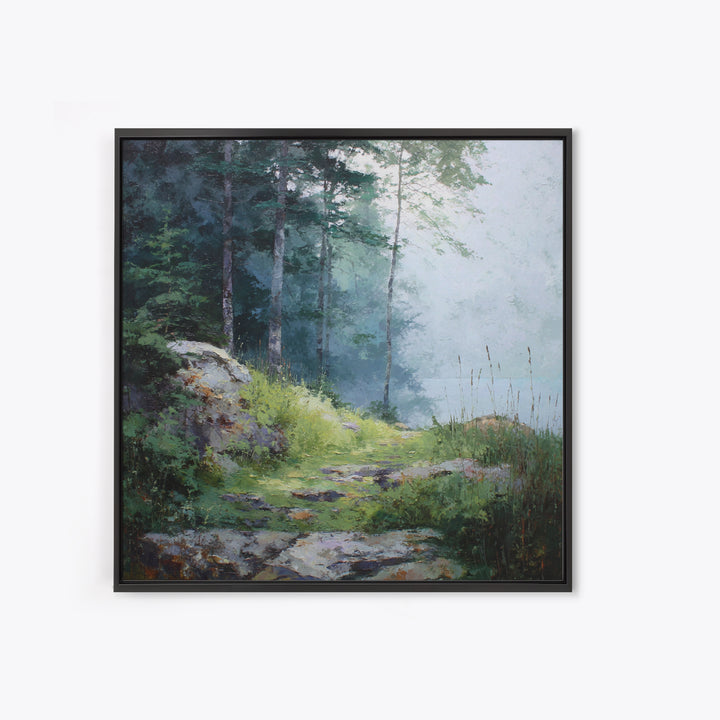 Sunlit Forest Path Canvas Print, Nature Art, Wall Art, Living Room Decor, Fine Art, Nature, Wood Wall Art, Abstract Wall Art, NAT-1x1-97