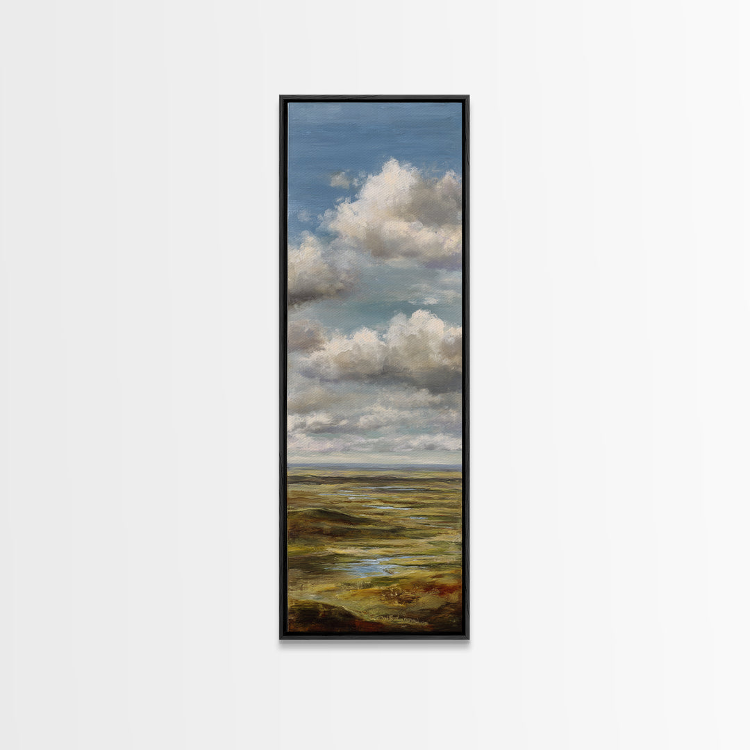 Storm Clouds over a Rolling Prairie Canvas Print, Nature Art, Landscape Art, Living Room Decor, Fine Art, Nature, Boho Decor, NAT-1x3-26