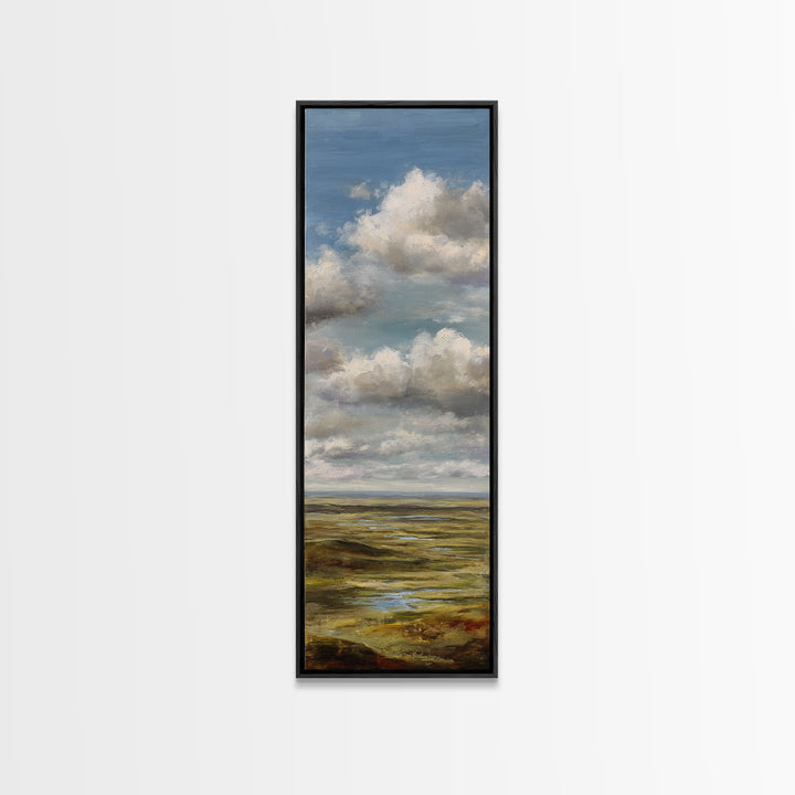 Storm Clouds over a Rolling Prairie Canvas Print, Nature Art, Landscape Art, Living Room Decor, Fine Art, Nature, Boho Decor, NAT-1x3-26