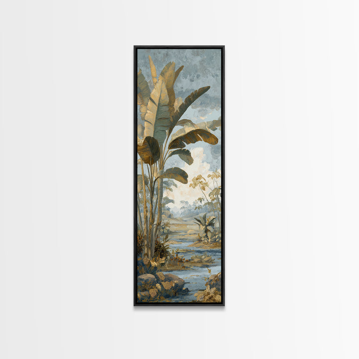 Tropical Jungle Leaves Canvas Print, Nature Art, Fine Art Print, Living Room Decor, Abstract Art, Nature, Poster, Wall Decor, NAT-1x3-57