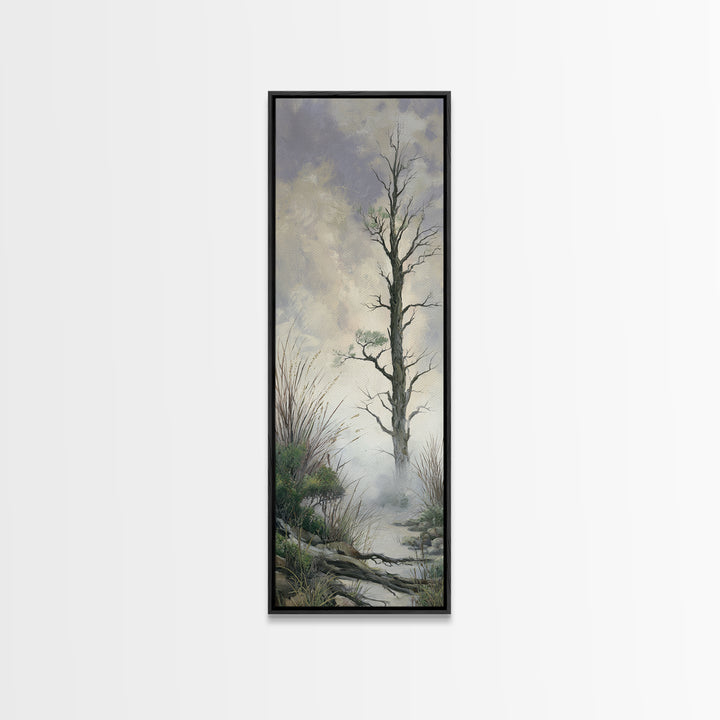 Tree of Life Framed Canvas Print, Nature Art, Mountain Wall Art, Living Room Decor, Oil Painting, Nature, Fine Art Print, NAT-1x3-75