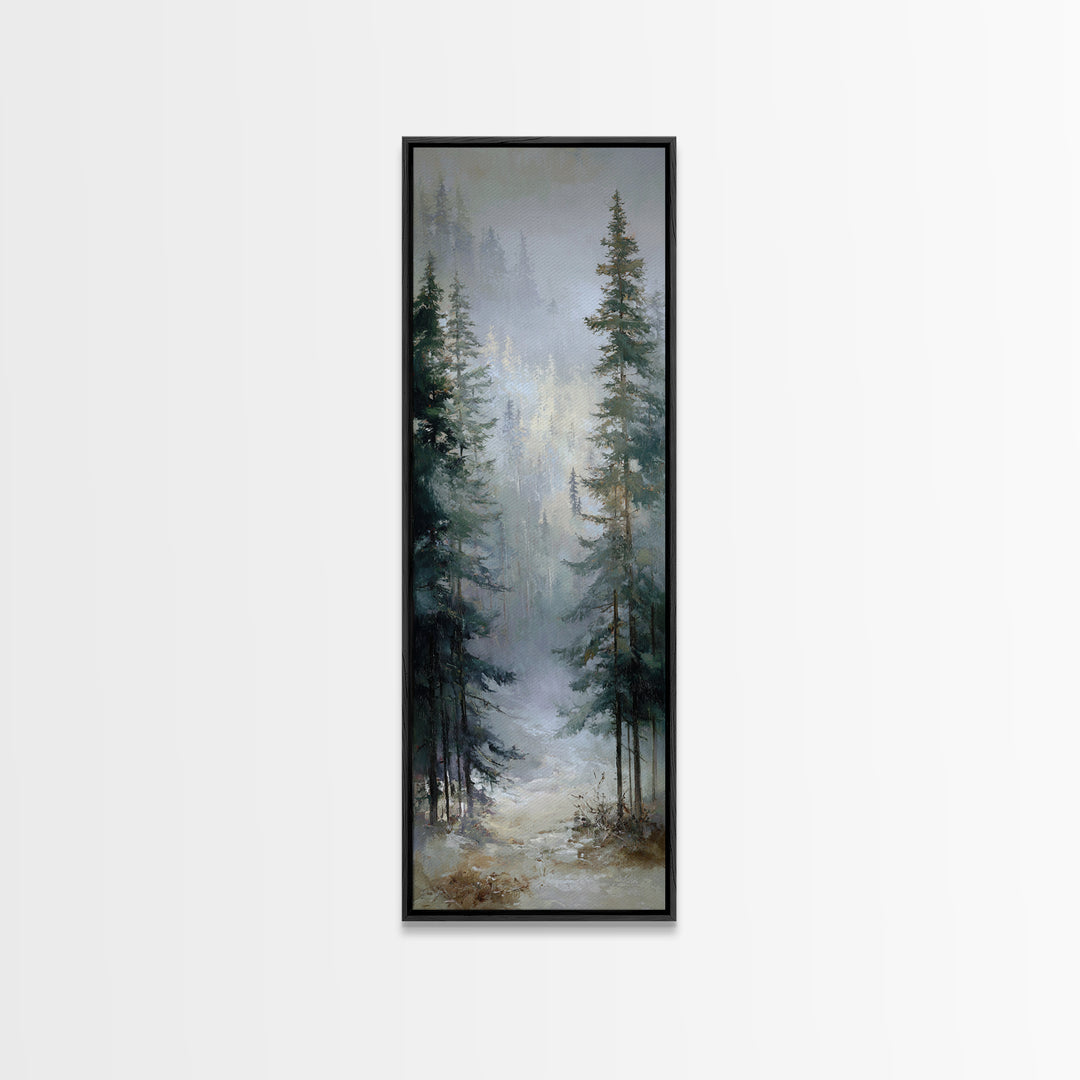 Mushroom Cluster in Enchanted Woodland Framed Canvas Print, Nature Art, Digital Download Art, Living Room Decor, Oil Painting, NAT-1x3-91