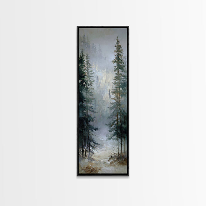Mushroom Cluster in Enchanted Woodland Framed Canvas Print, Nature Art, Digital Download Art, Living Room Decor, Oil Painting, NAT-1x3-91