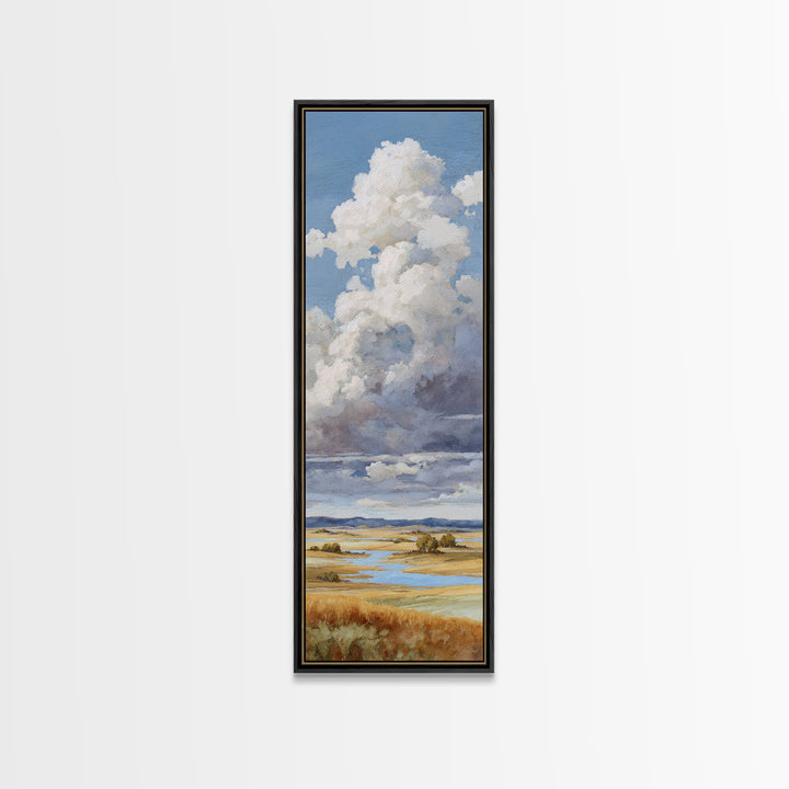 Storm Clouds over a Rolling Prairie Canvas Print, Nature Art, Statement Artwork, Living Room Decor, Fine Art, Nature, NAT-1x3-98