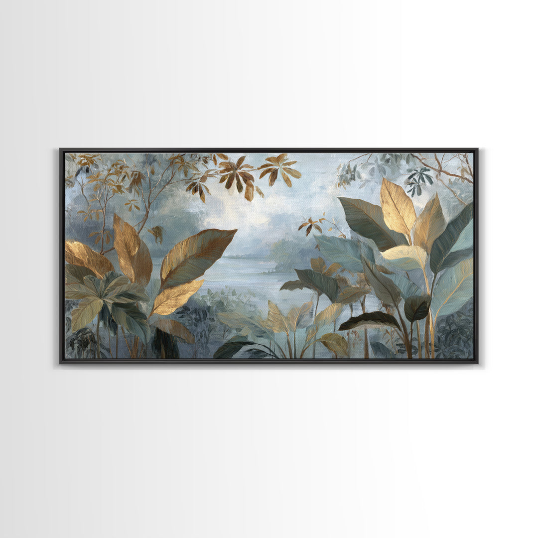 Tropical Jungle Leaves Canvas Print, Nature Art, Artwork, Living Room Decor, Fine Art, Nature, Landscape Art, Botanical Art, NAT-2x1-89