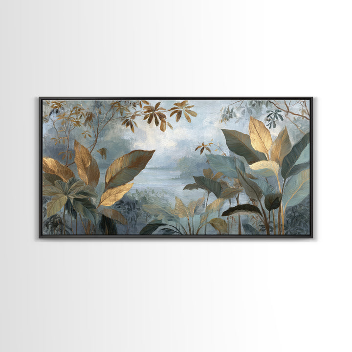 Tropical Jungle Leaves Canvas Print, Nature Art, Artwork, Living Room Decor, Fine Art, Nature, Landscape Art, Botanical Art, NAT-2x1-89
