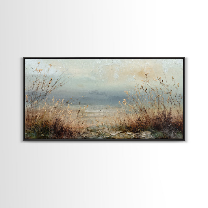 Bees Circling Lavender Blossoms Framed Canvas Print, Nature Art, Printable Wall Art, Living Room Decor, Fine Art, Nature, NAT-2x1-91