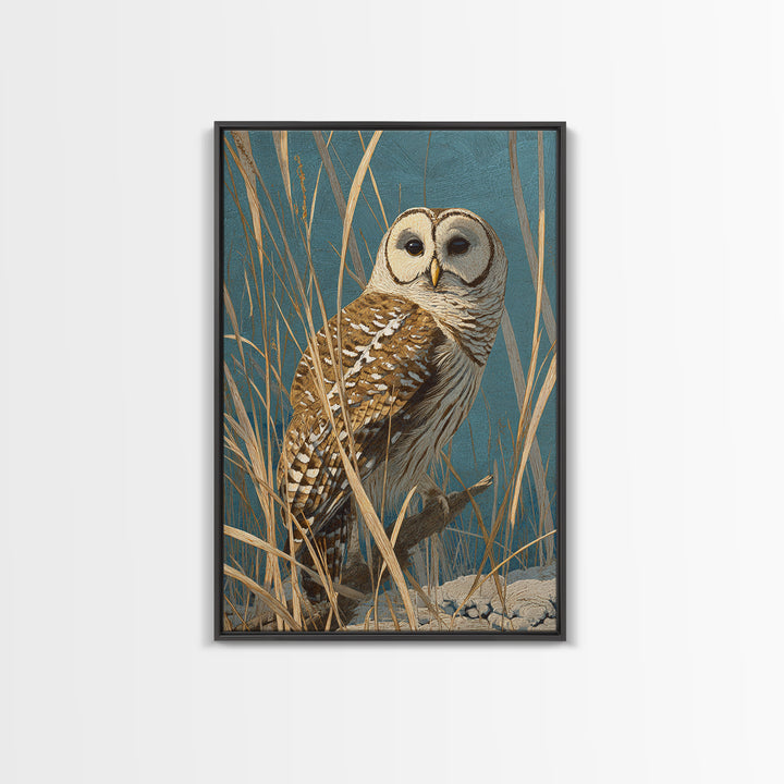 Owl in Moonlit Branches Canvas Print, Nature Art, Fine Art Print, Living Room Decor, Fine Art, Nature, Poster, Wall Decor, NAT-2x3-27