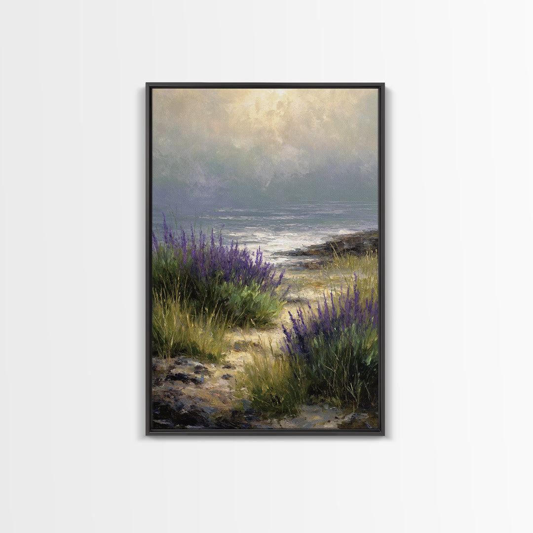 Bees Circling Lavender Blossoms Canvas Print, Nature Art, Statement Artwork, Living Room Decor, Fine Art, Nature, Wall Decor, NAT-2x3-31