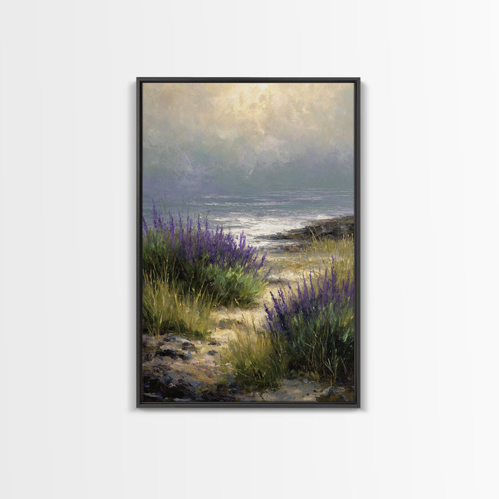 Bees Circling Lavender Blossoms Canvas Print, Nature Art, Statement Artwork, Living Room Decor, Fine Art, Nature, Wall Decor, NAT-2x3-31