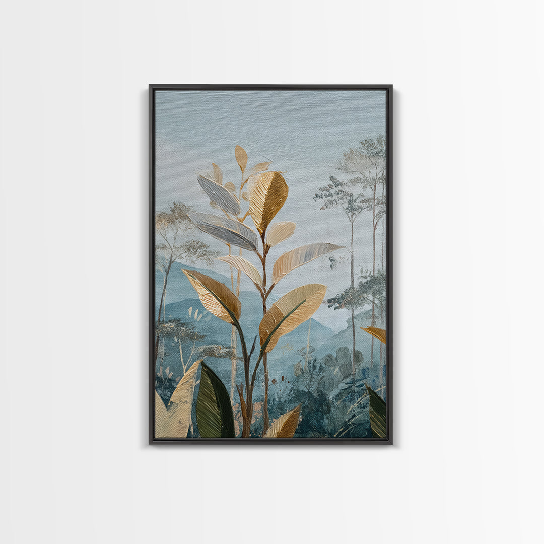 Tropical Jungle Leaves Canvas Print, Nature Art, Wood Wall Art, Living Room Decor, Fine Art, Nature, Digital Download Art, NAT-2x3-77