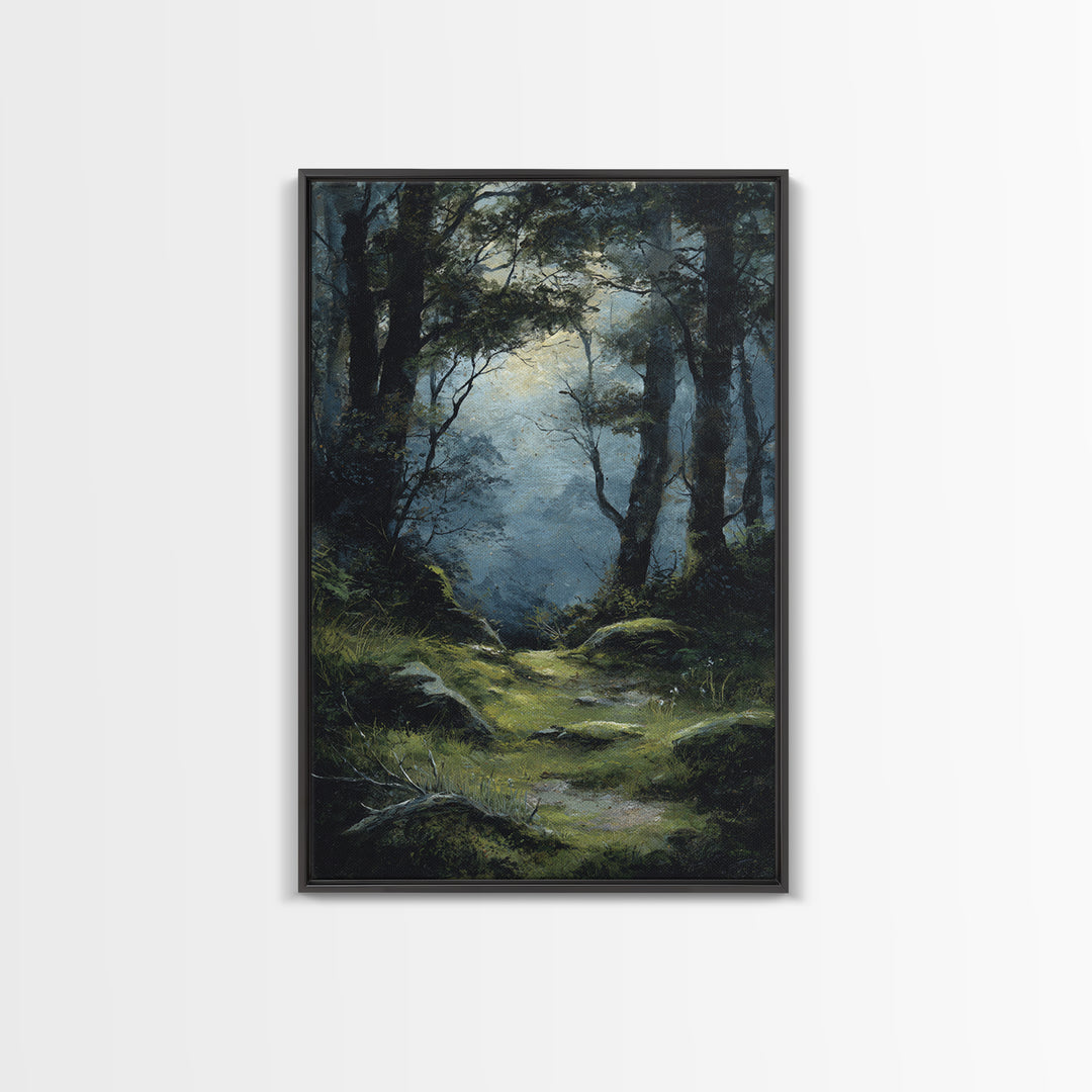 Sunlit Forest Path Canvas Print, Nature Art, Living Room Decor, Fine Art, Nature, Ocean Art, Bird Wall Art, Nature Wall Art, NAT-2x3-81