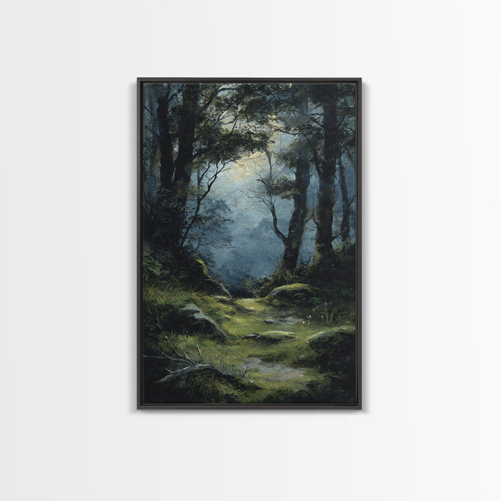 Sunlit Forest Path Canvas Print, Nature Art, Living Room Decor, Fine Art, Nature, Ocean Art, Bird Wall Art, Nature Wall Art, NAT-2x3-81