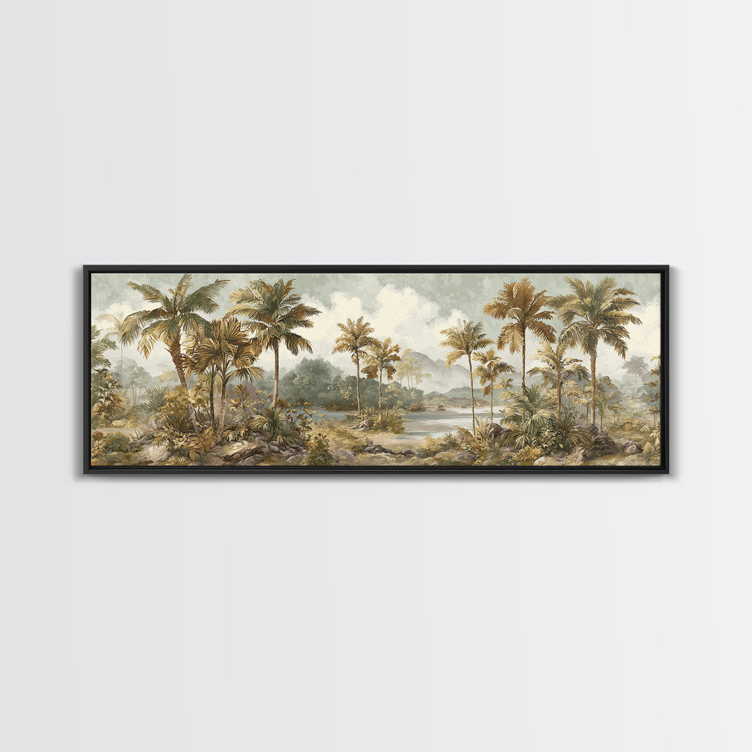 Tropical Jungle Leaves Canvas Print, Nature Art, Artwork, Living Room Decor, Fine Art, Nature, Landscape Art, Botanical Art, NAT-3x1-13