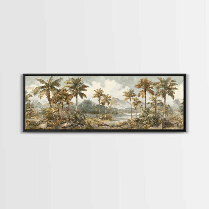 Tropical Jungle Leaves Canvas Print, Nature Art, Artwork, Living Room Decor, Fine Art, Nature, Landscape Art, Botanical Art, NAT-3x1-13