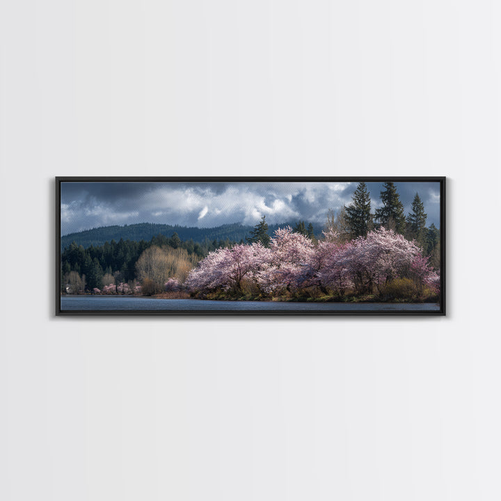 Spring Cherry Blossoms Canvas Print, Nature Art, Poster, Living Room Decor, Fine Art, Nature, Abstract Wall Art, 3d Wall Art, NAT-3x1-80