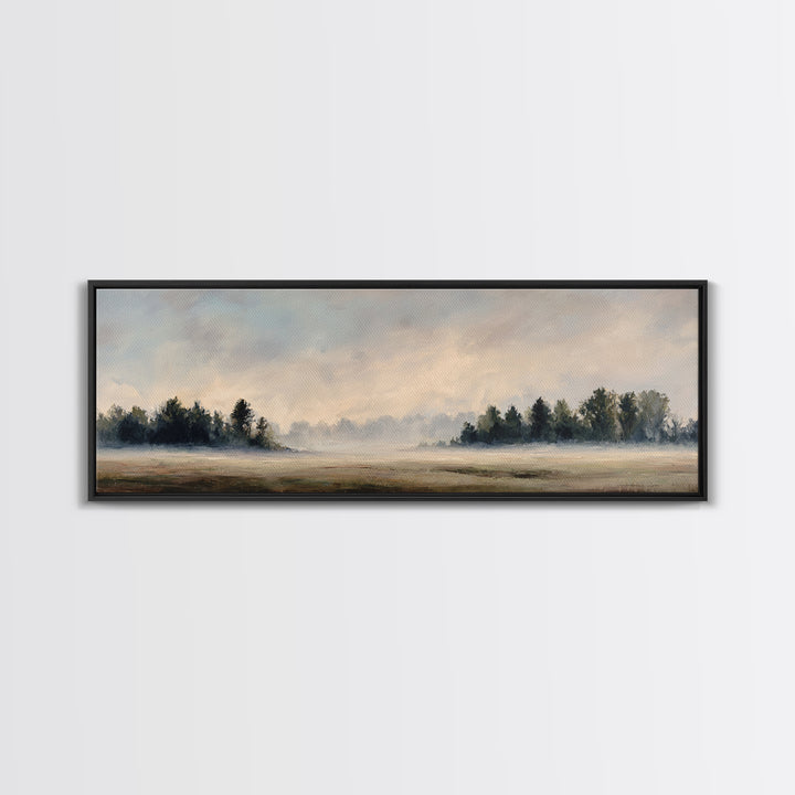 Moody Pine Forest Framed Canvas Print, Nature Art, Mountain Wall Art, Living Room Decor, Fine Art, Nature, Fine Art Print, NAT-3x1-81