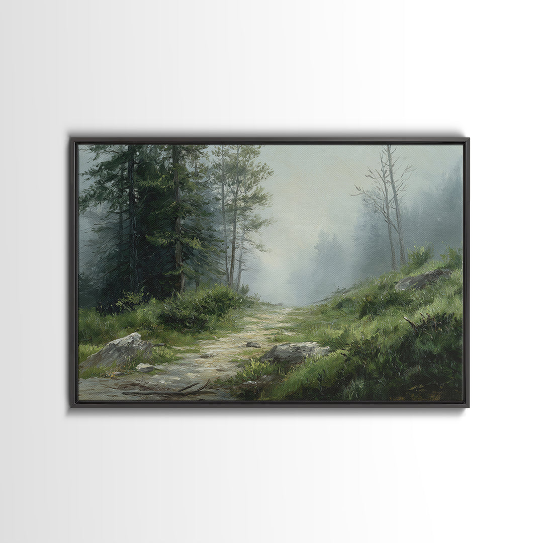 Sunlit Forest Path Canvas Print, Nature Art, Digital Download Art, Living Room Decor, Fine Art, Nature, Luxury Decor, NAT-3x2-29