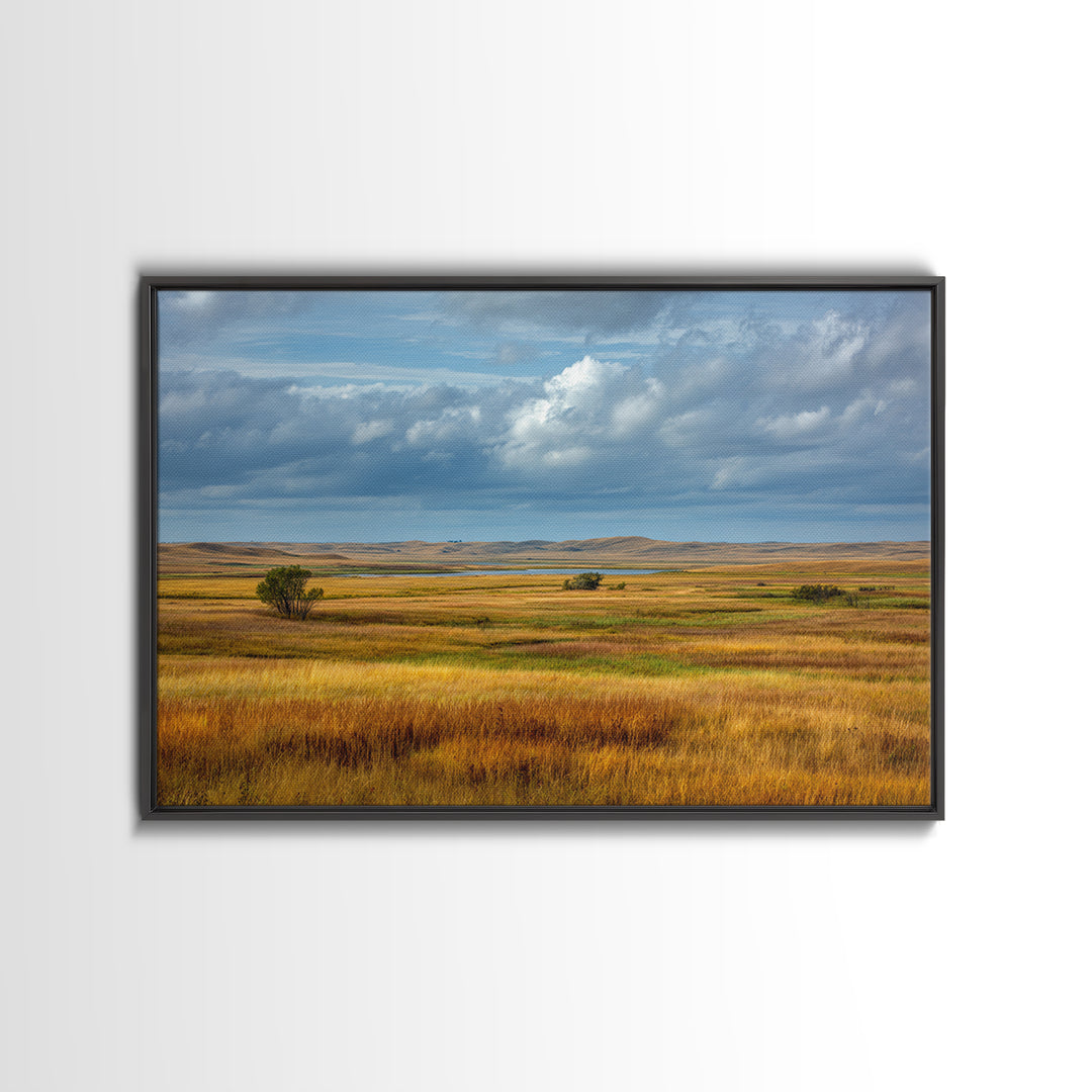 Storm Clouds over a Rolling Prairie Canvas Print, Nature Art, Living Room Decor, Fine Art, Nature, Ocean Art, Bird Wall Art, NAT-3x2-42