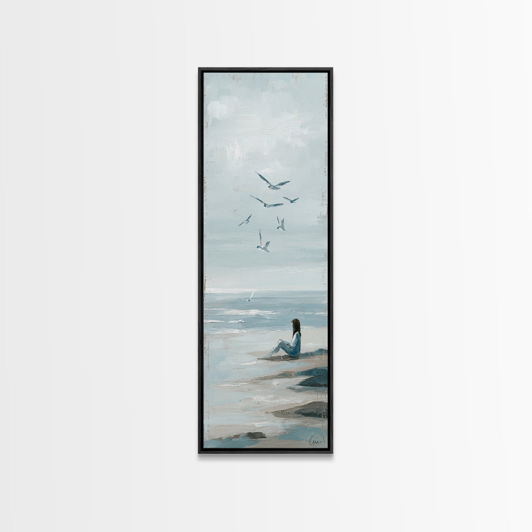 Sailor Tattoo Swallow and Anchor Canvas Print, Nautical Art, Beach Decor, Coastal Decor, Fine Art, Harbor, Statement Artwork, NAU-1x3-59